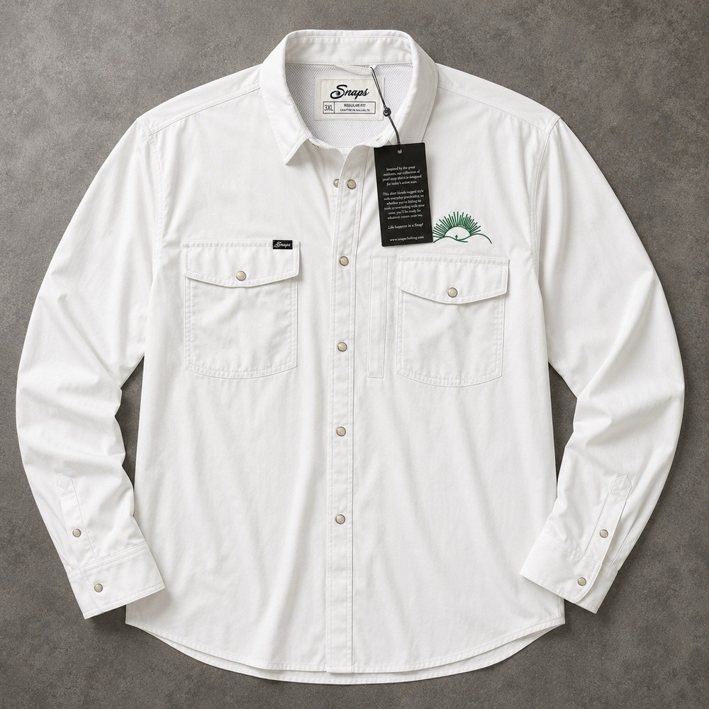 NWT Snaps Clothing Co Men 3XL White Pearl Snap Performance Western Shirt